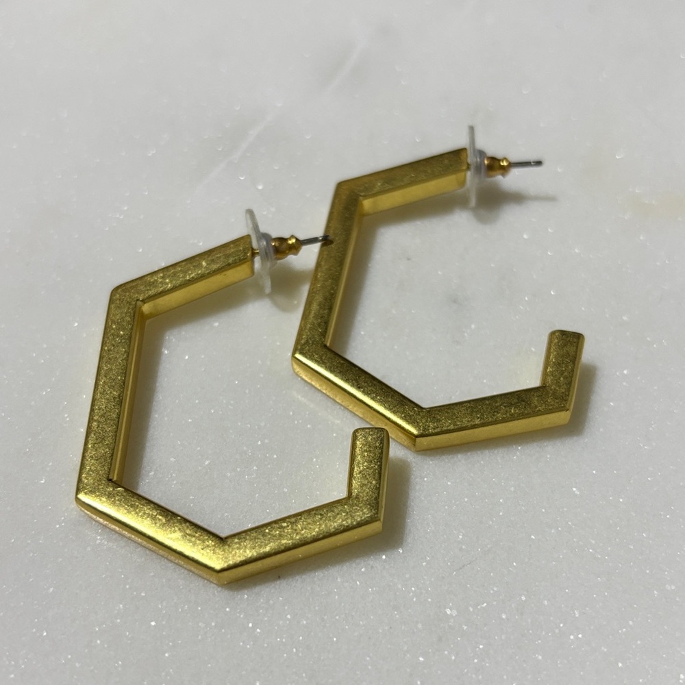 J Crew Gold Geometric Earrings